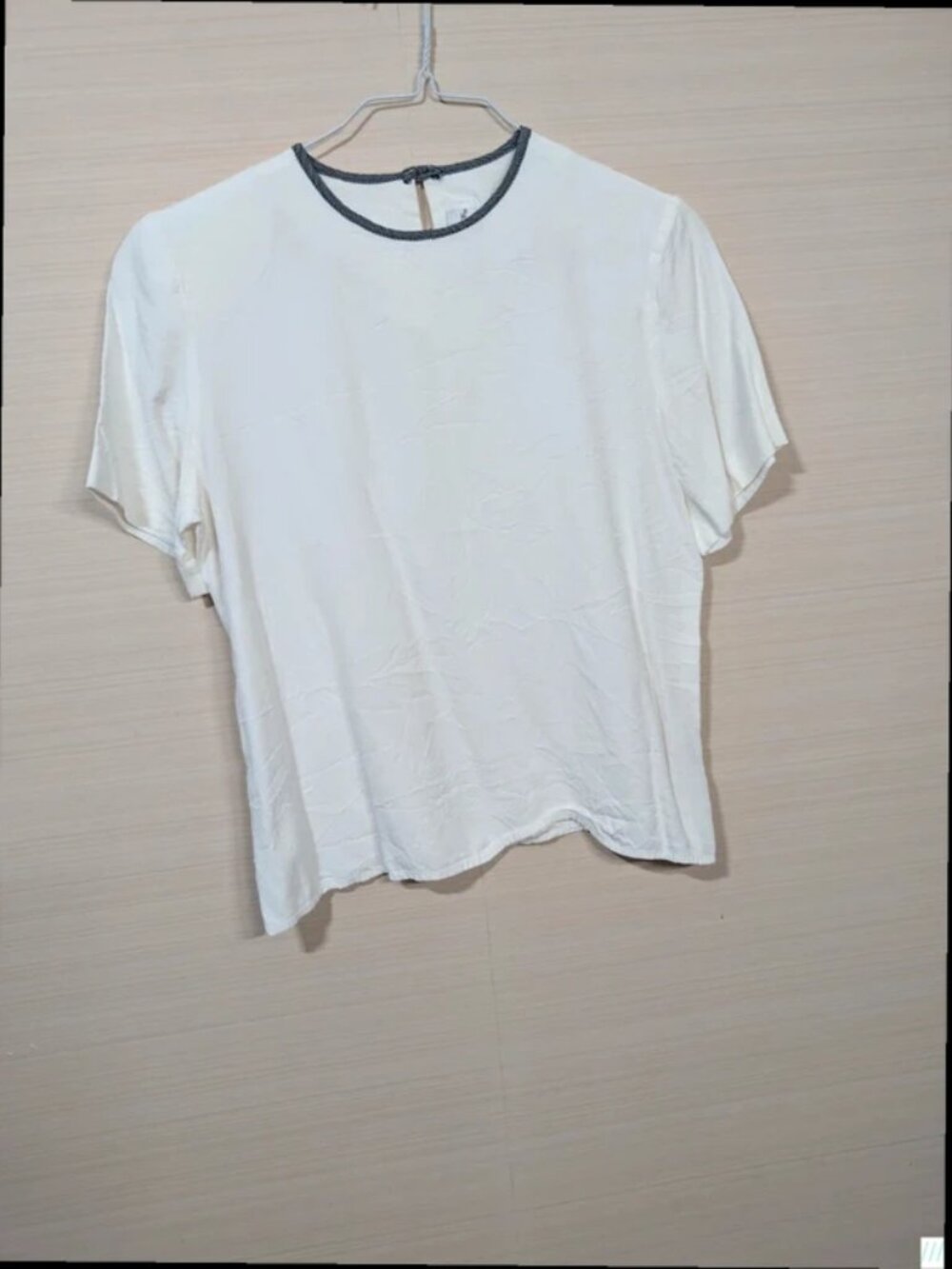Y2K White Short Sleeve Blouse s plain Smart Casual Office Top